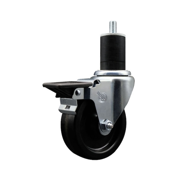 4'' Phenolic Swivel 1-3/4'' Expanding Stem Caster with Brake